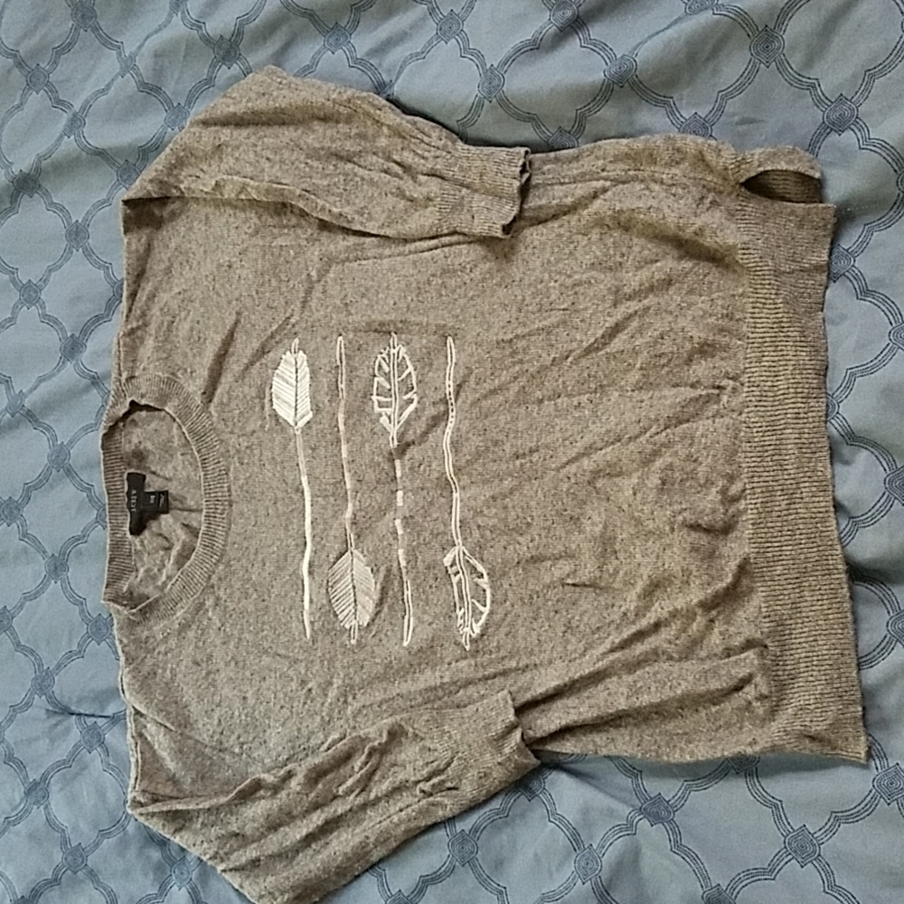 Great fall sweater with fun feathers
